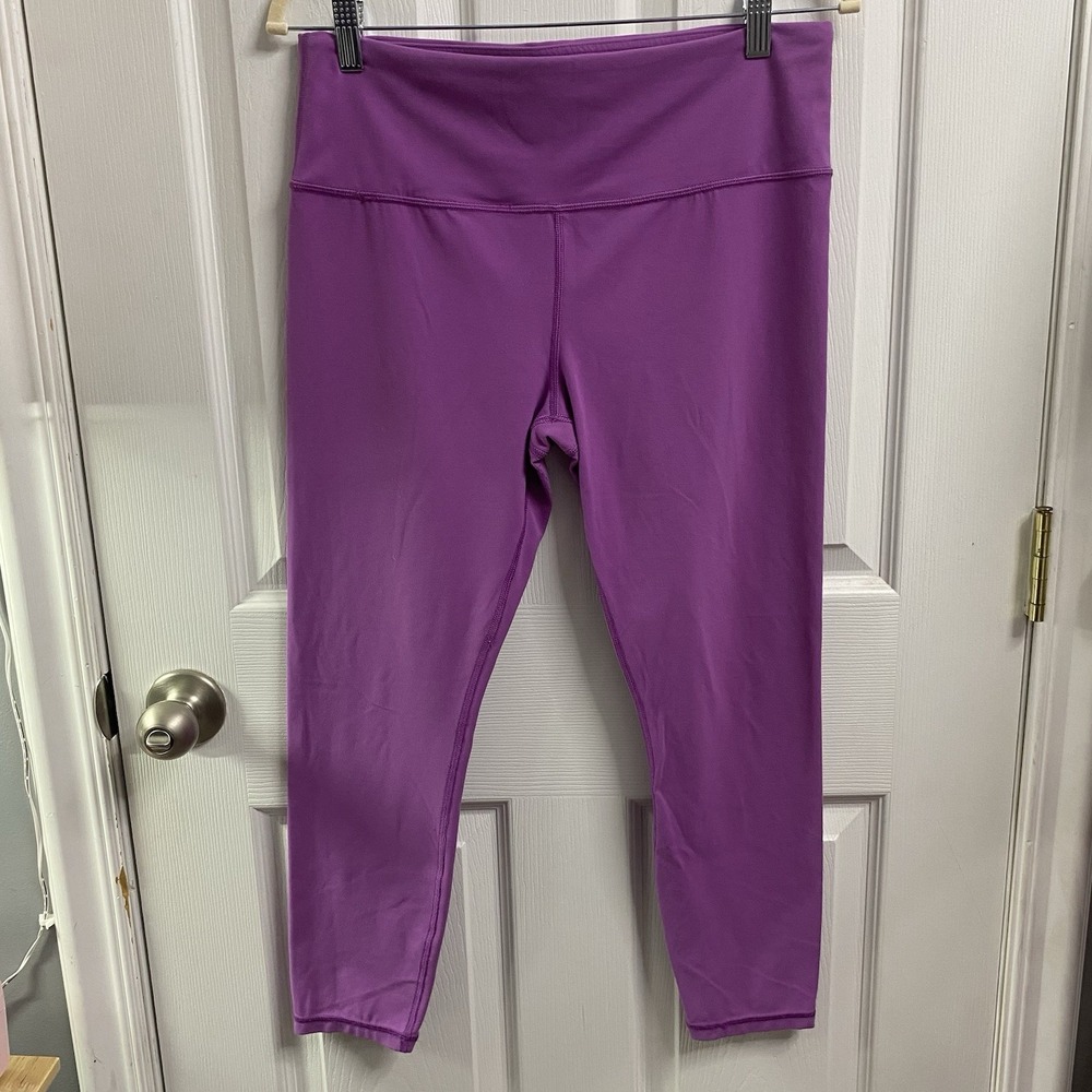 ATHLETA Women Pull On Athletic High Rise Exercise Leggings Purple Pants L